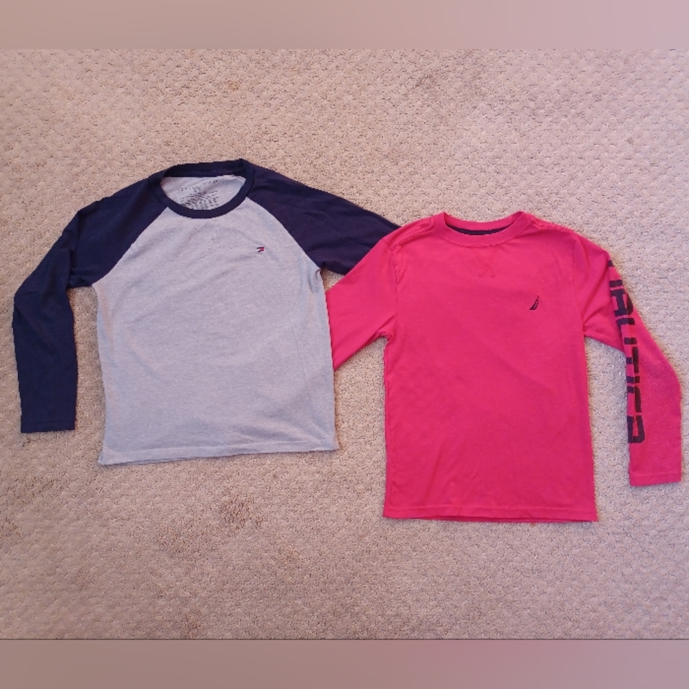 Boy's Tommy's Hilfiger & Nautica Long Sleeve Tees - Small/8 (BUNDLE)(Set of 2)
